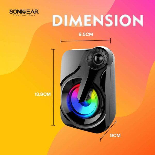 SonicGear Titan 2 Portable 2.0 Speaker with Volume Control 7 Colours Lighting