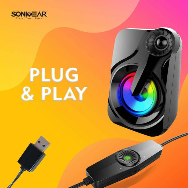 SonicGear Titan 2 Portable 2.0 Speaker with Volume Control 7 Colours Lighting