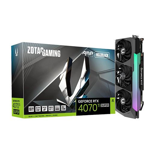 ZOTAC GAMING GeForce RTX 4070 Ti Super AMP HOLO 16GB GDDR6X Graphic Card