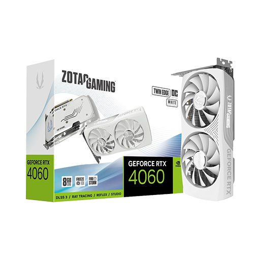 ZOTAC GAMING GeForce RTX 4060 Twin Edge OC (White Edition) 8GB GDDR6 Graphic Card