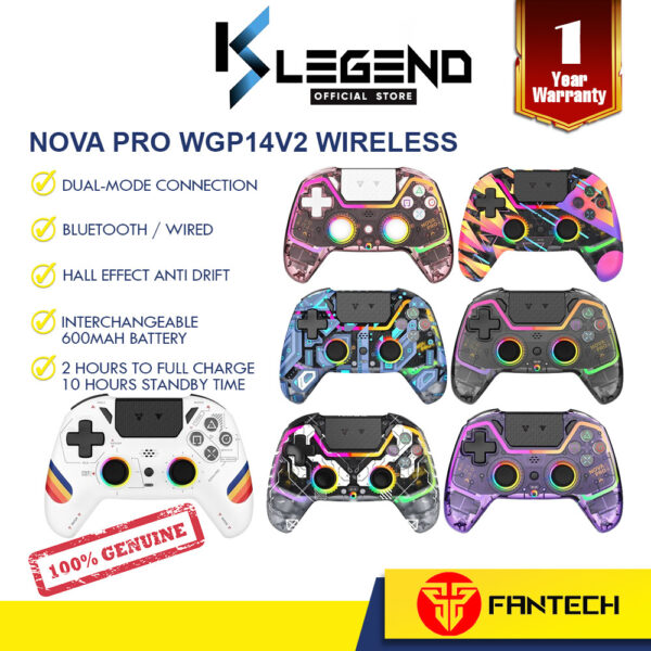 Fantech Gamepad Wireless Controller NOVA WGP14 /Fantech Nova Pro WGP14v2 For PS4 PC Android Bluetooth Gaming Joystick