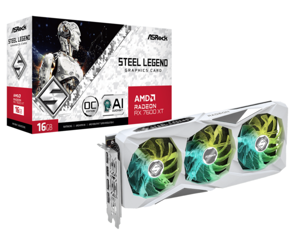 ASRock AMD Radeon RX 7600 XT Steel Legend 16GB OC GDDR6 GRAPHIC CARD