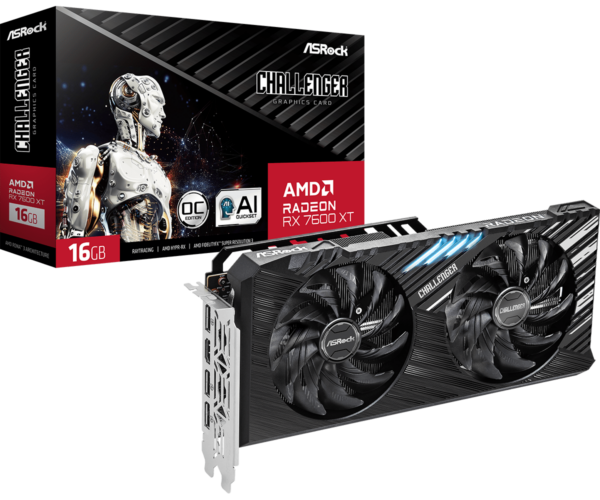 ASRock AMD Radeon™ RX 7600 XT Challenger 16GB OC GDDR6 Graphic Card